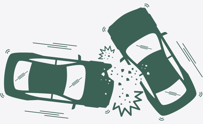 ein Autounfall mit einem anderen Auto